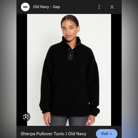 Old Navy Women's Black Sherpa Pullover - Picture 1 of 5